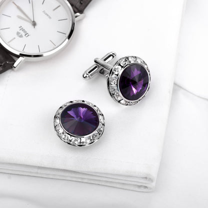 HAWSON Crystal Cufflinks and Studs Set for Men