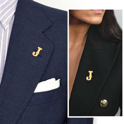 HAWSON Gold Color Initial Lapel Pin for Men