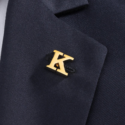 HAWSON Gold Color Initial Lapel Pin for Men