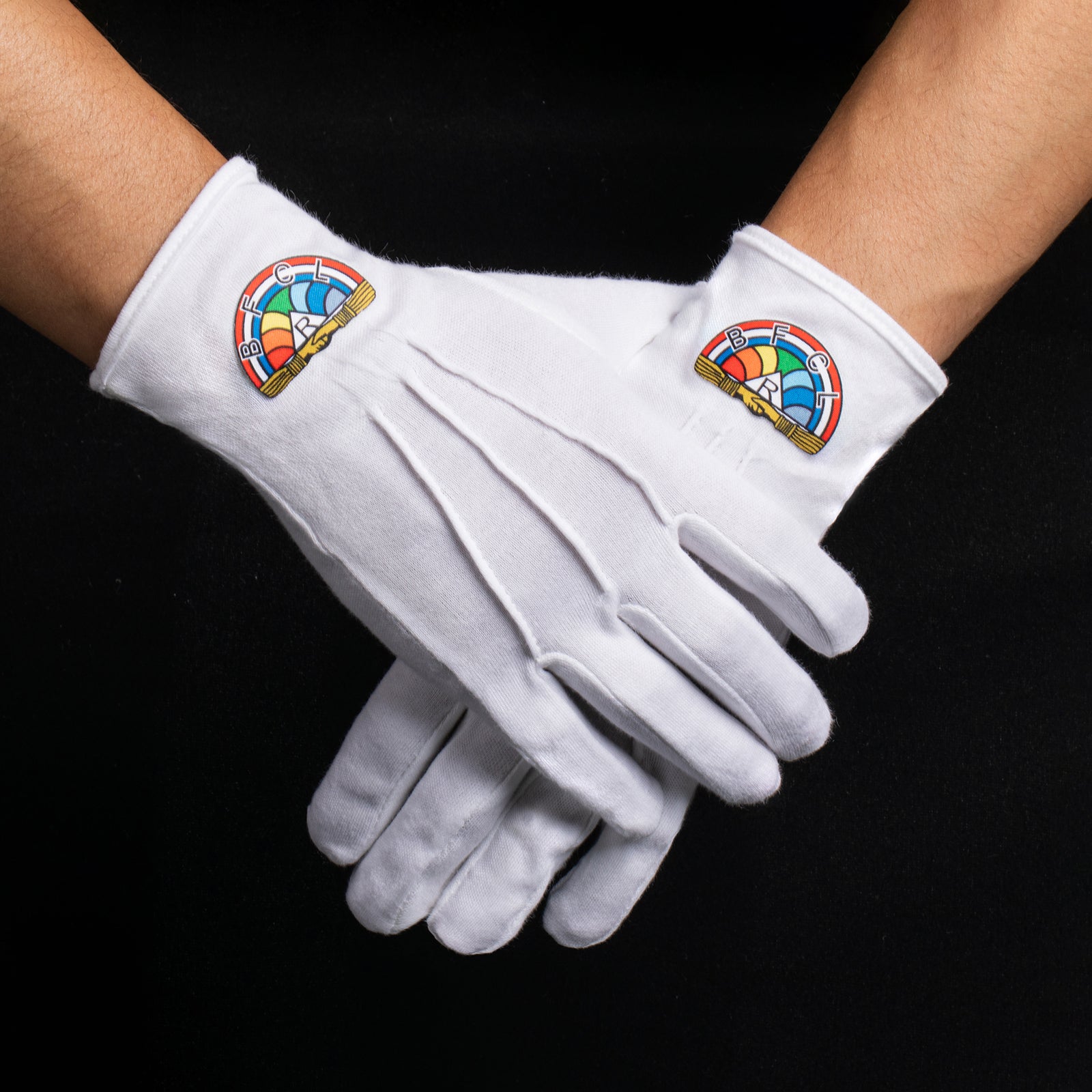 IORG Member Wearing HAWSON Ceremonial Gloves During Rainbow Girls Initiation Rite with Masonic Mentors