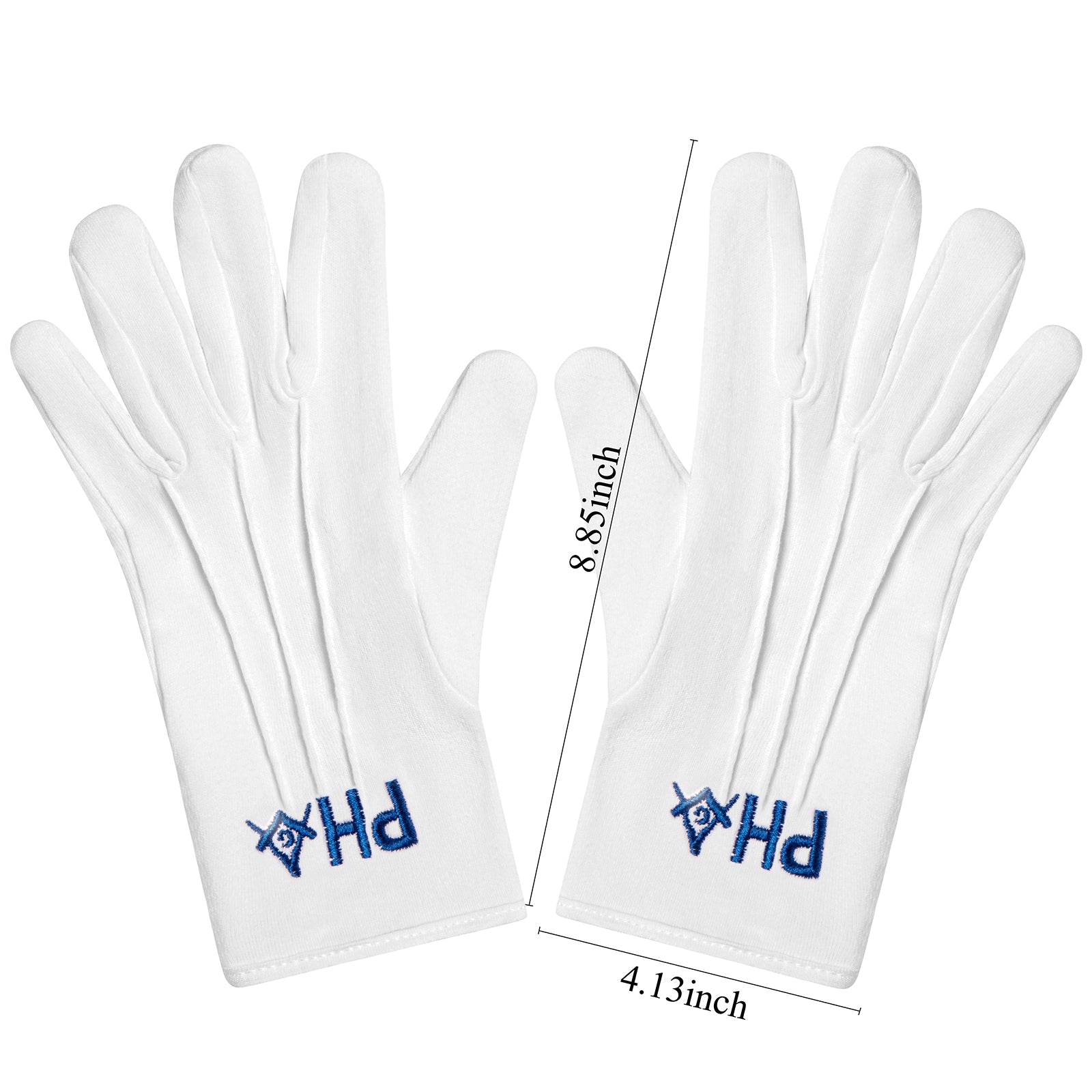HAWSON Masonic Gloves Size Guide - One Size Fits Most Adults (22.48×10.49cm)