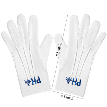HAWSON Masonic Gloves Size Guide - One Size Fits Most Adults (22.48×10.49cm)
