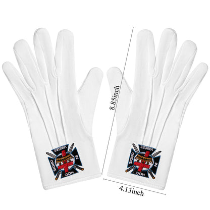 HAWSON Masonic Gloves Sizing Guide - 22.48x10.49cm Cotton Ritual Gloves Measurement Chart