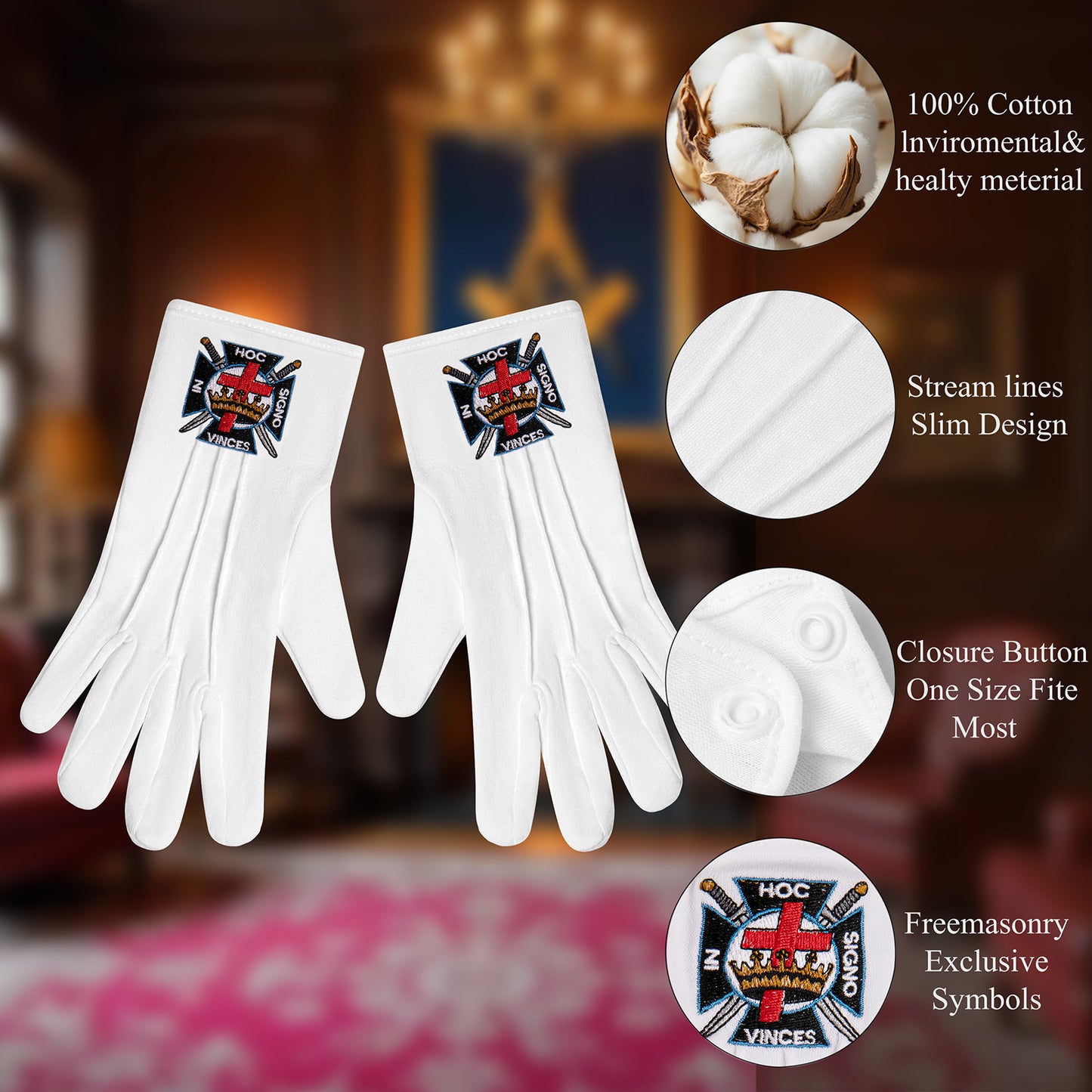 HAWSON Masonic Gloves in Action - Ceremonial Ritual & Vintage Style Styling Demonstration for Freemasonry Events