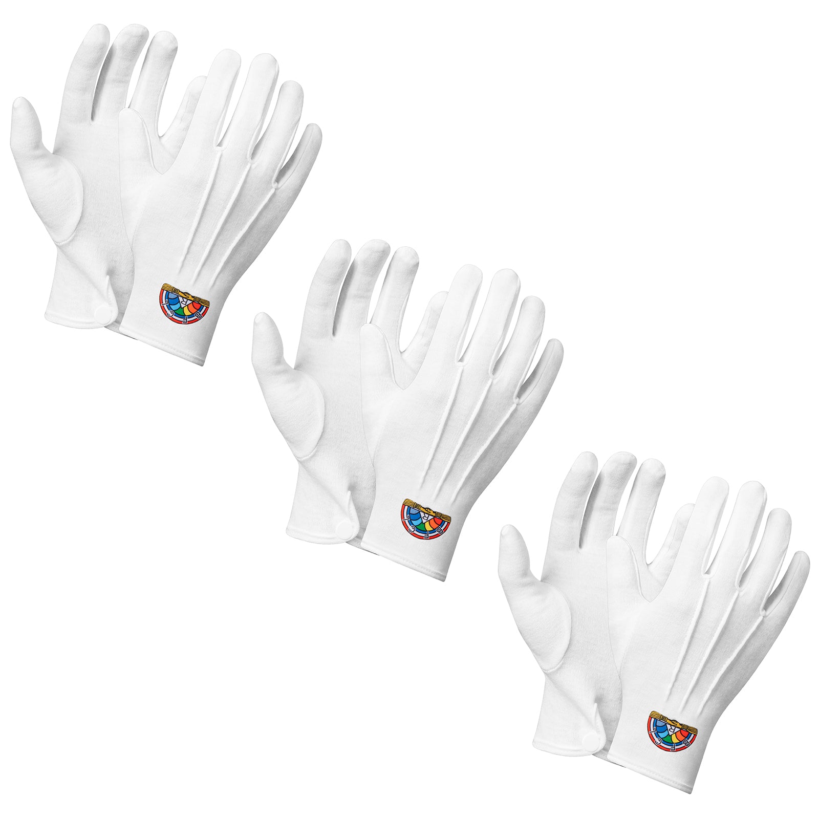 HAWSON Official Masonic Gloves with IORG Rainbow Emblem and Traditional Symbols for Youth Ritual Excellence