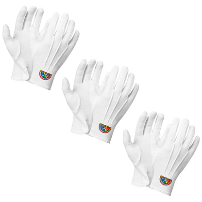 HAWSON Official Masonic Gloves with IORG Rainbow Emblem and Traditional Symbols for Youth Ritual Excellence