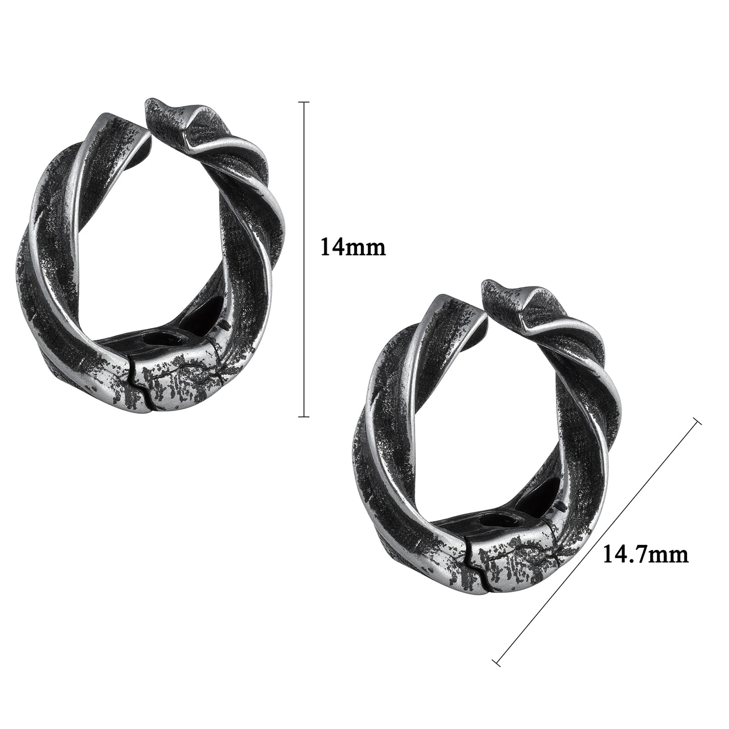 HAWSON Mobius Ear Cuff Size Guide (14x14.7mm) for Unpierced Ears
