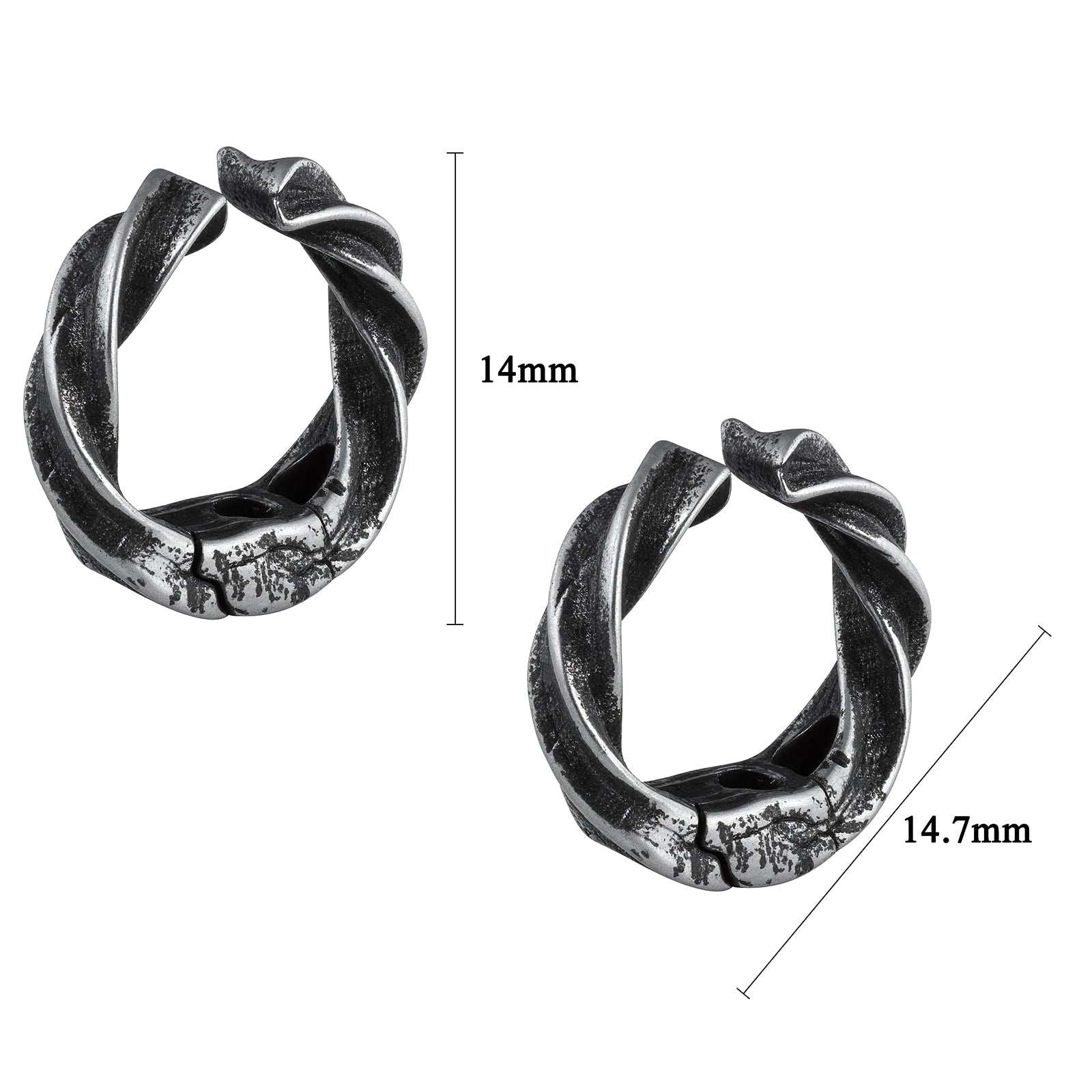 HAWSON Mobius Ear Cuff Size Guide (14x14.7mm) for Unpierced Ears