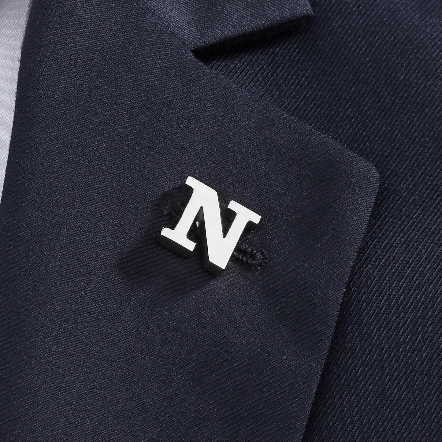 Silver Color Initial Lapel Pin for Men