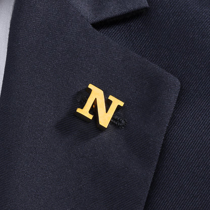 HAWSON Gold Color Initial Lapel Pin for Men