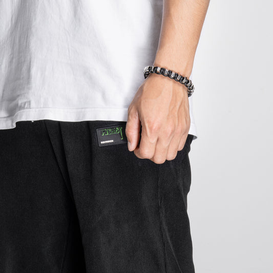 Model wearing HAWSON's nuts braided bracelet