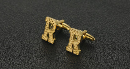 Hawson "A-Z"Initials Cufflinks, US Flag Personalized Golden Initials French Shirt Cuff