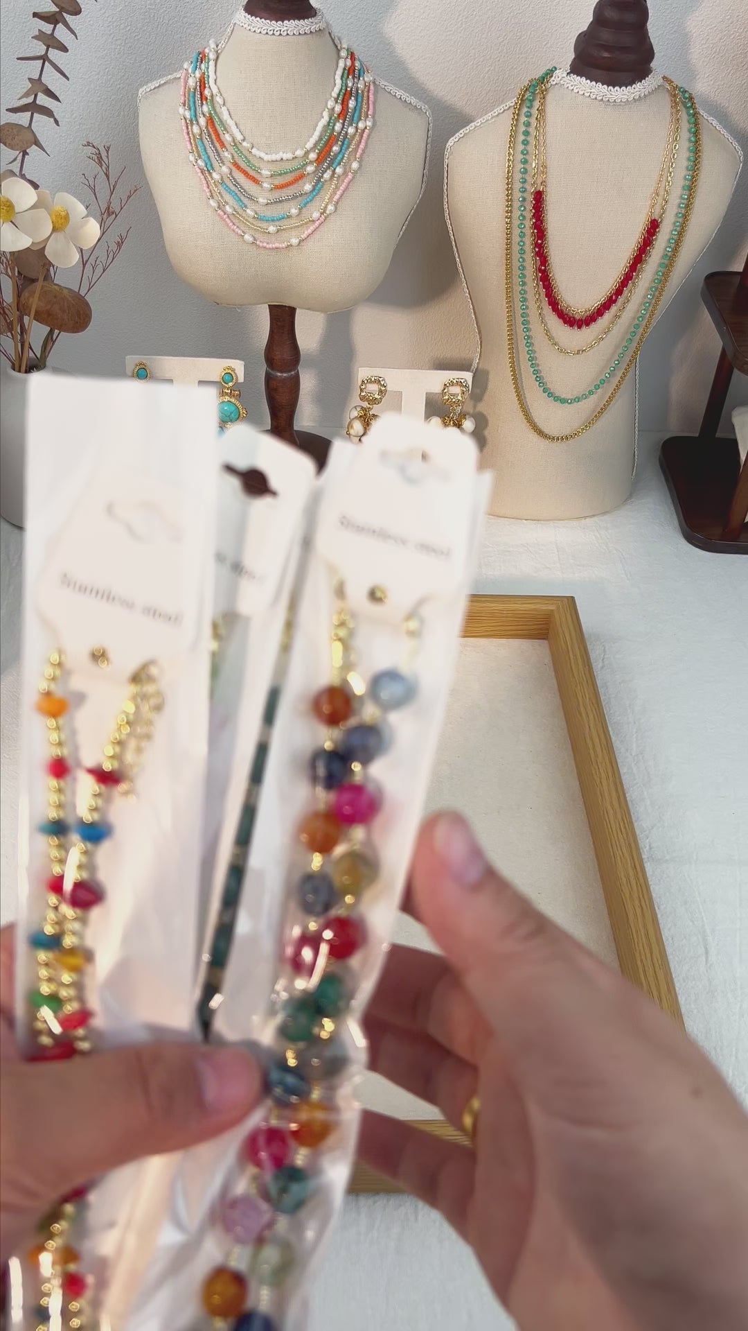 Wholesale 4Pcs Colorful Beaded Layered Necklace Set | MOQ 1 | Hawson