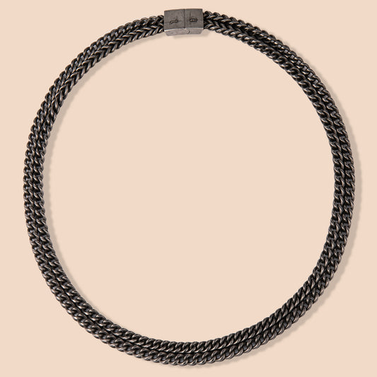 Punk Chunky Multi Layer Curb Chain Necklace in stainless steel, a bold vintage-inspired accessory for urban and hip-hop styles by HAWSON