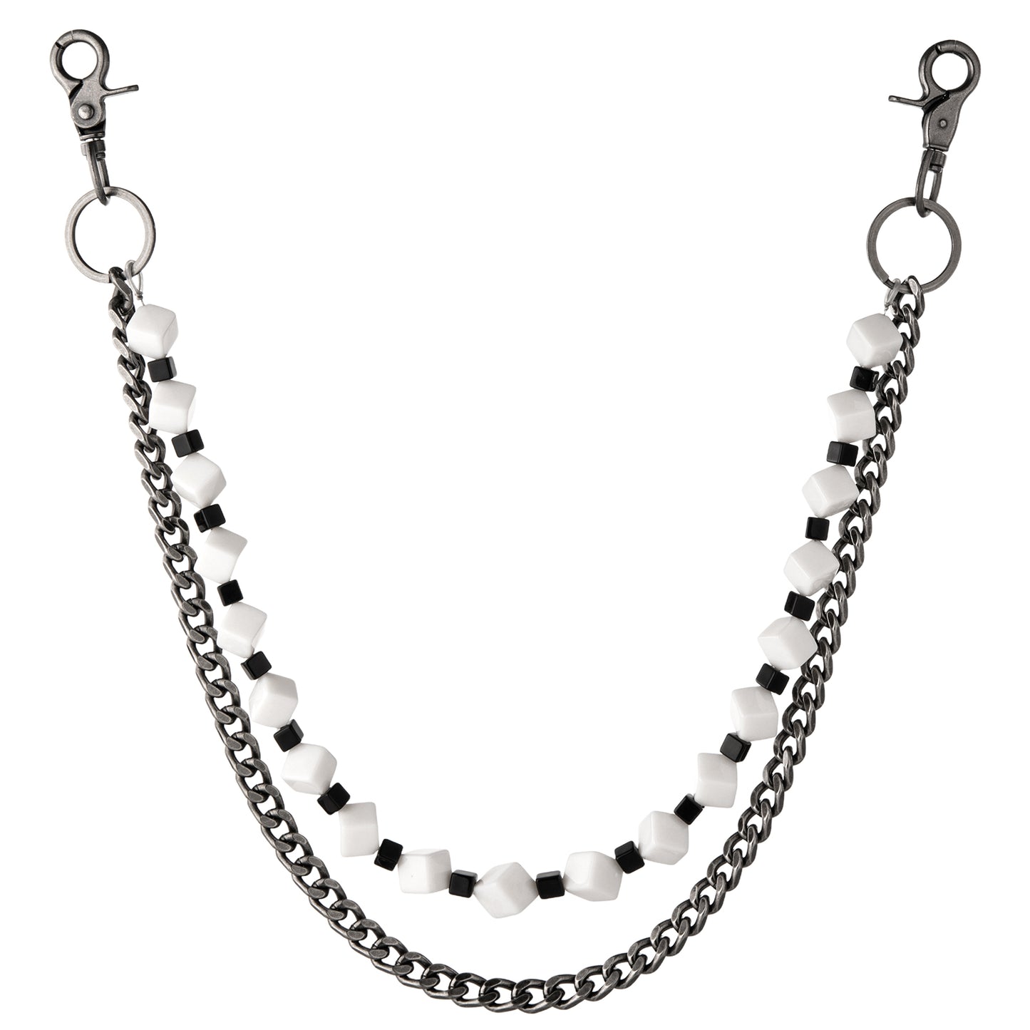 HAWSON Multi-layer Punk Wallet Chain with stainless steel curb and cube links - ideal for edgy jean chains and motorcycle aesthetics