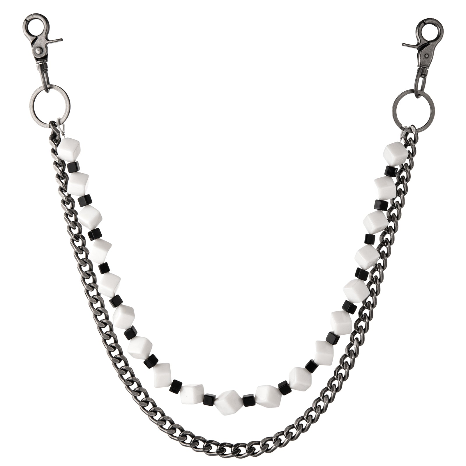 HAWSON Multi-layer Punk Wallet Chain with stainless steel curb and cube links - ideal for edgy jean chains and motorcycle aesthetics