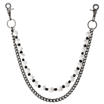 HAWSON Multi-layer Punk Wallet Chain with stainless steel curb and cube links - ideal for edgy jean chains and motorcycle aesthetics