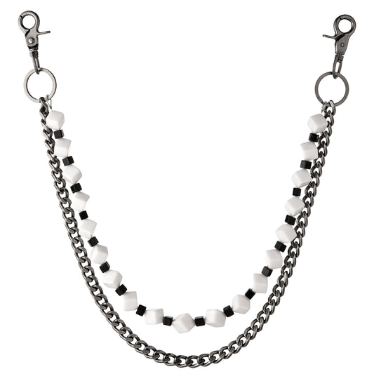 HAWSON Multi-layer Punk Wallet Chain with stainless steel curb and cube links - ideal for edgy jean chains and motorcycle aesthetics