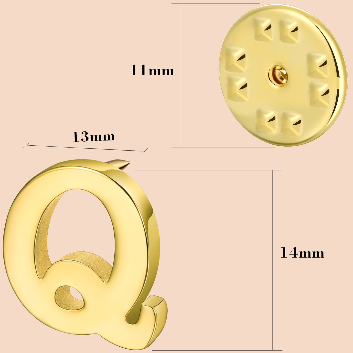 HAWSON Gold Color Initial Lapel Pin for Men