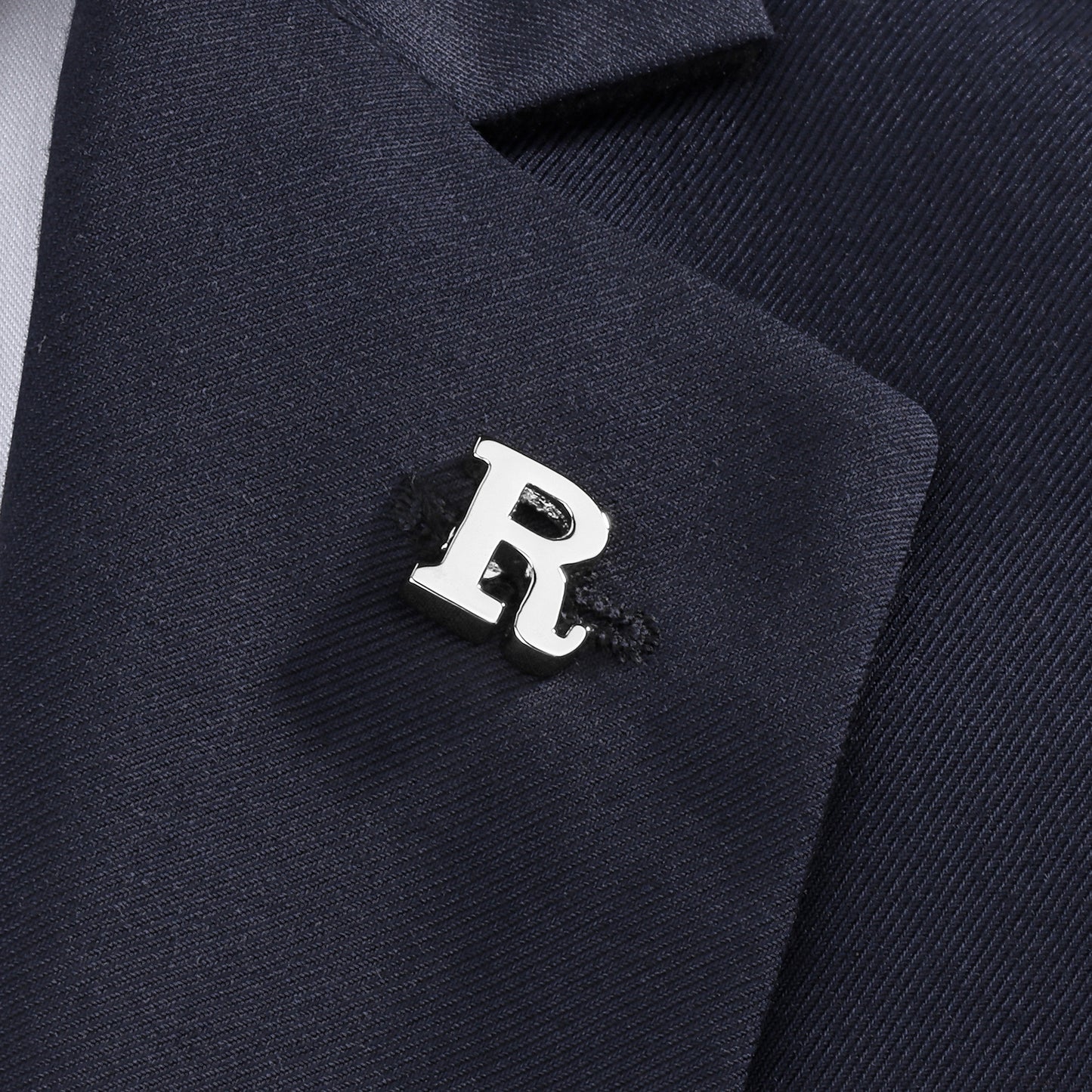 Silver Color Initial Lapel Pin for Men