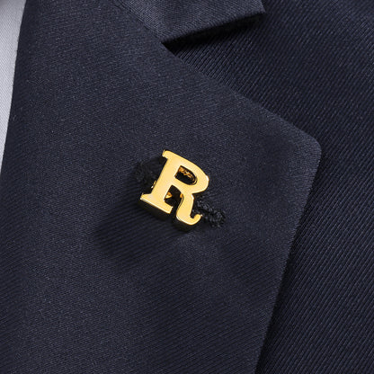 HAWSON Gold Color Initial Lapel Pin for Men