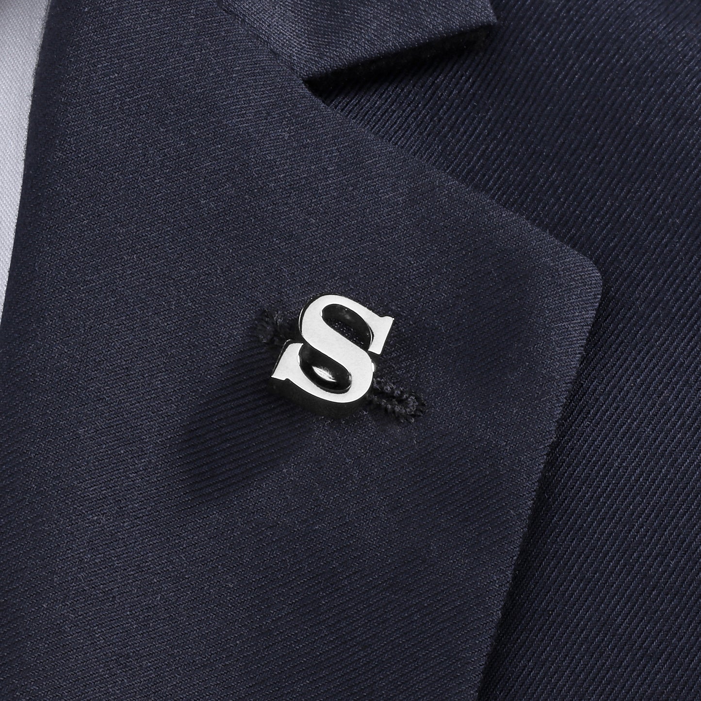 Silver Color Initial Lapel Pin for Men