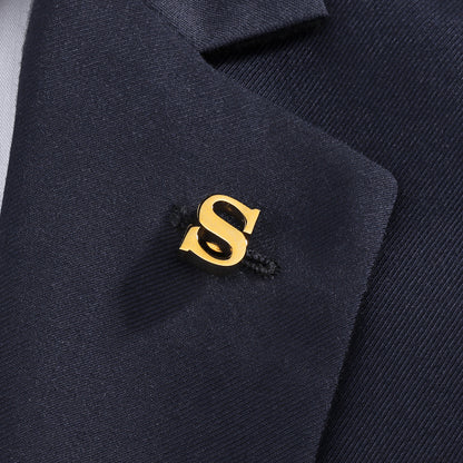 HAWSON Gold Color Initial Lapel Pin for Men