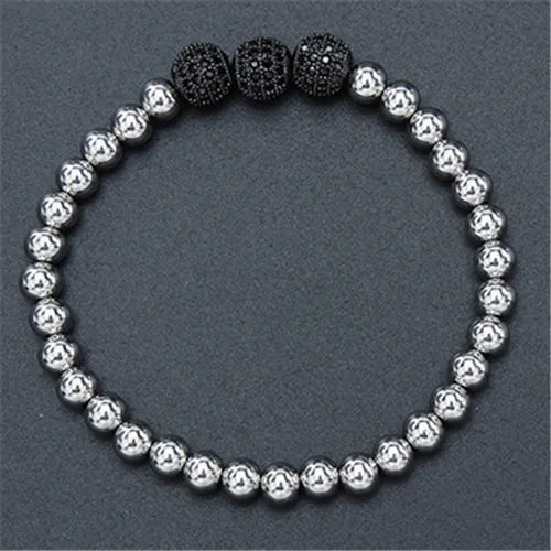 Assorted Natural Stone Bead Bracelets - Handmade Stretch Cuffs with Metal Charms
