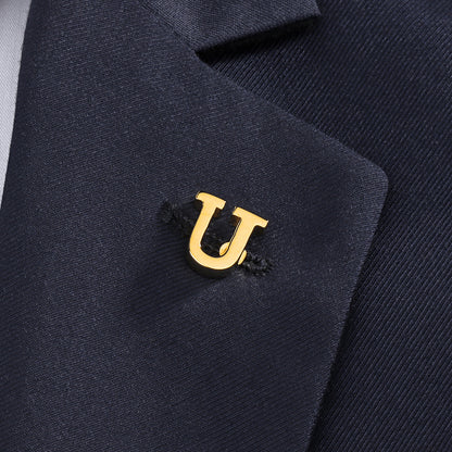 HAWSON Gold Color Initial Lapel Pin for Men