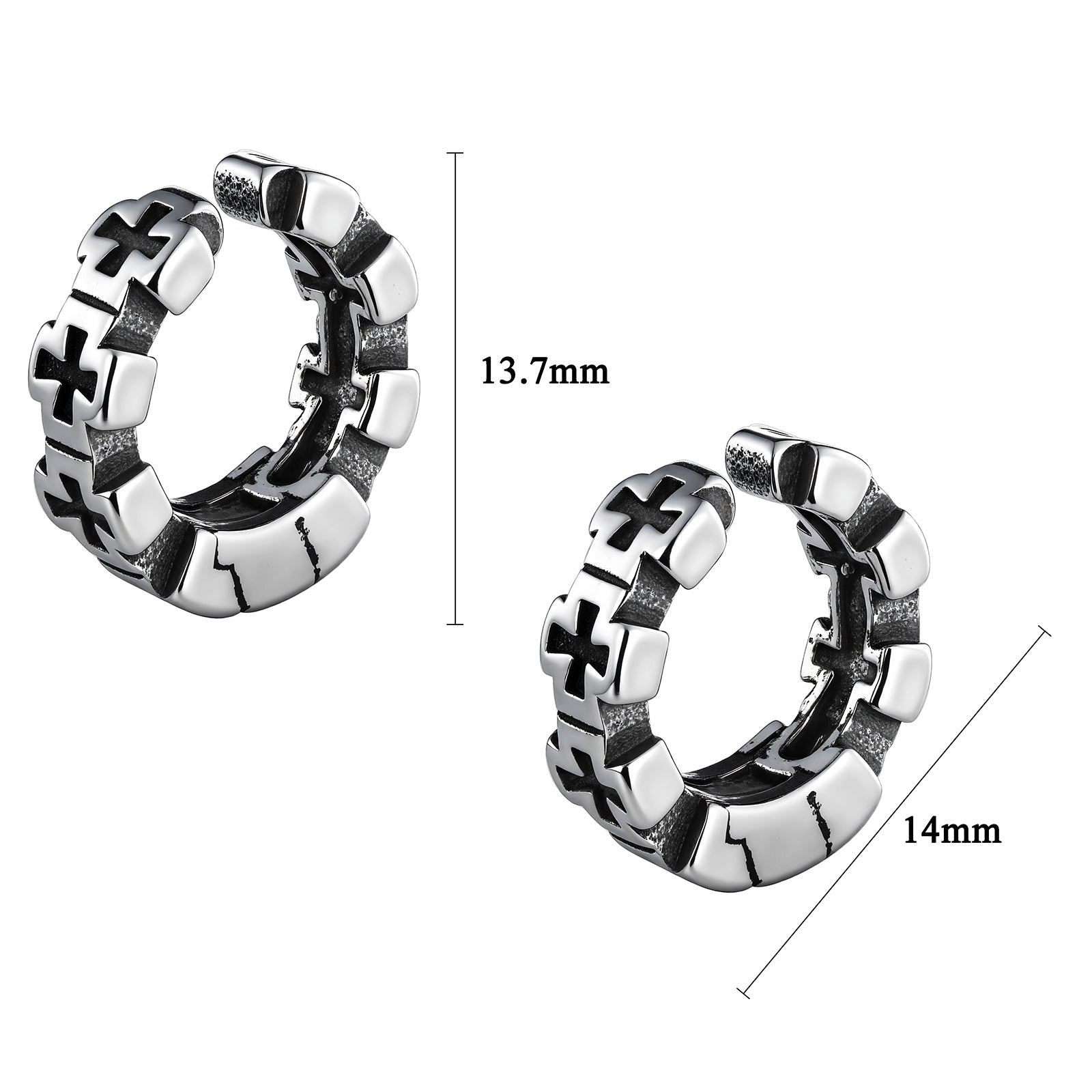 HAWSON Vintage Chain Hoop Ear Clip Size Guide (13.7x14mm) for Unpierced Ears