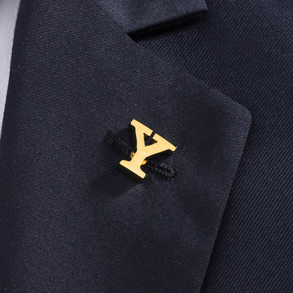 HAWSON Gold Color Initial Lapel Pin for Men