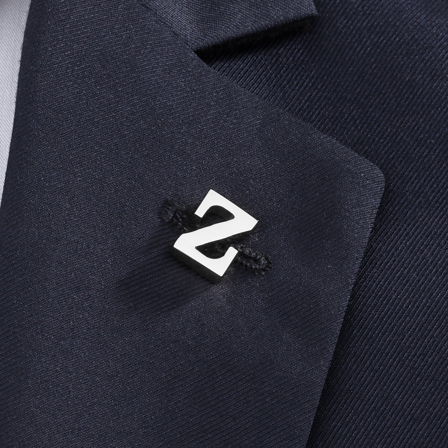 Silver Color Initial Lapel Pin for Men