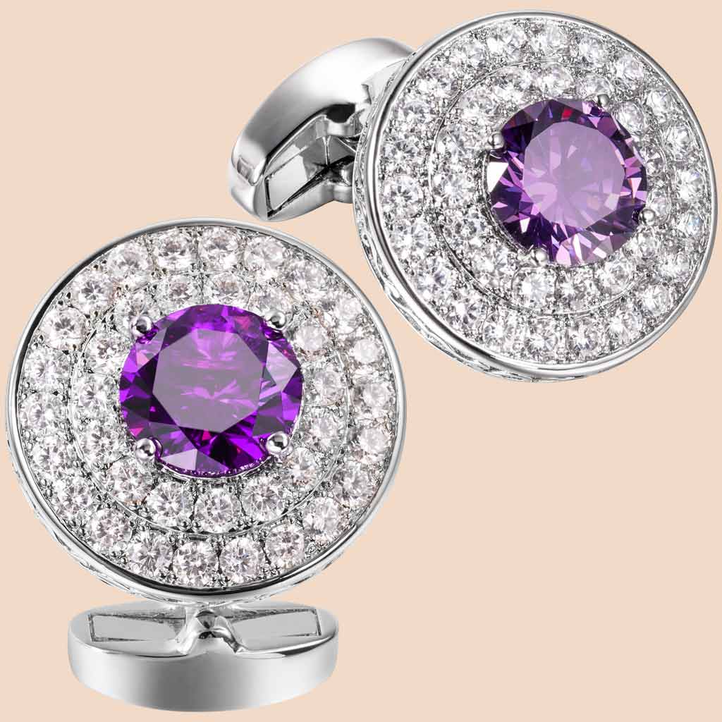 Noble Zircon Cufflinks for Men Charming Suit Accessories