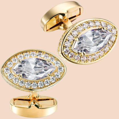 Sliver Zircon Cufflinks For Men's Jewelry One-Stop Shop