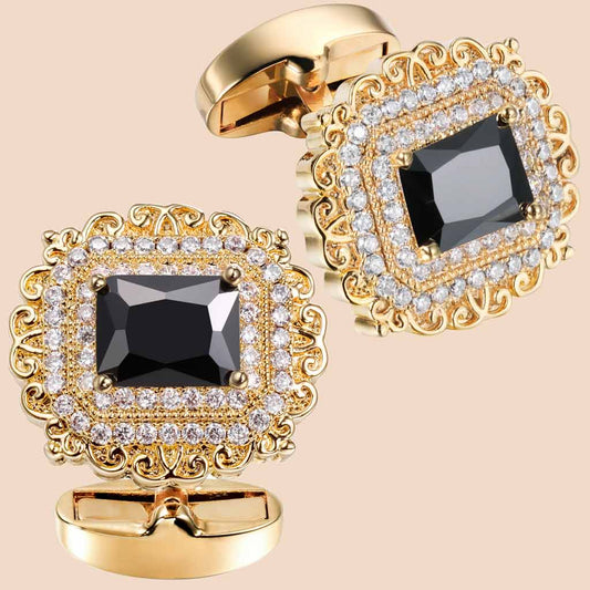 HAWSON 18K Gold Color Zircon Cufflinks