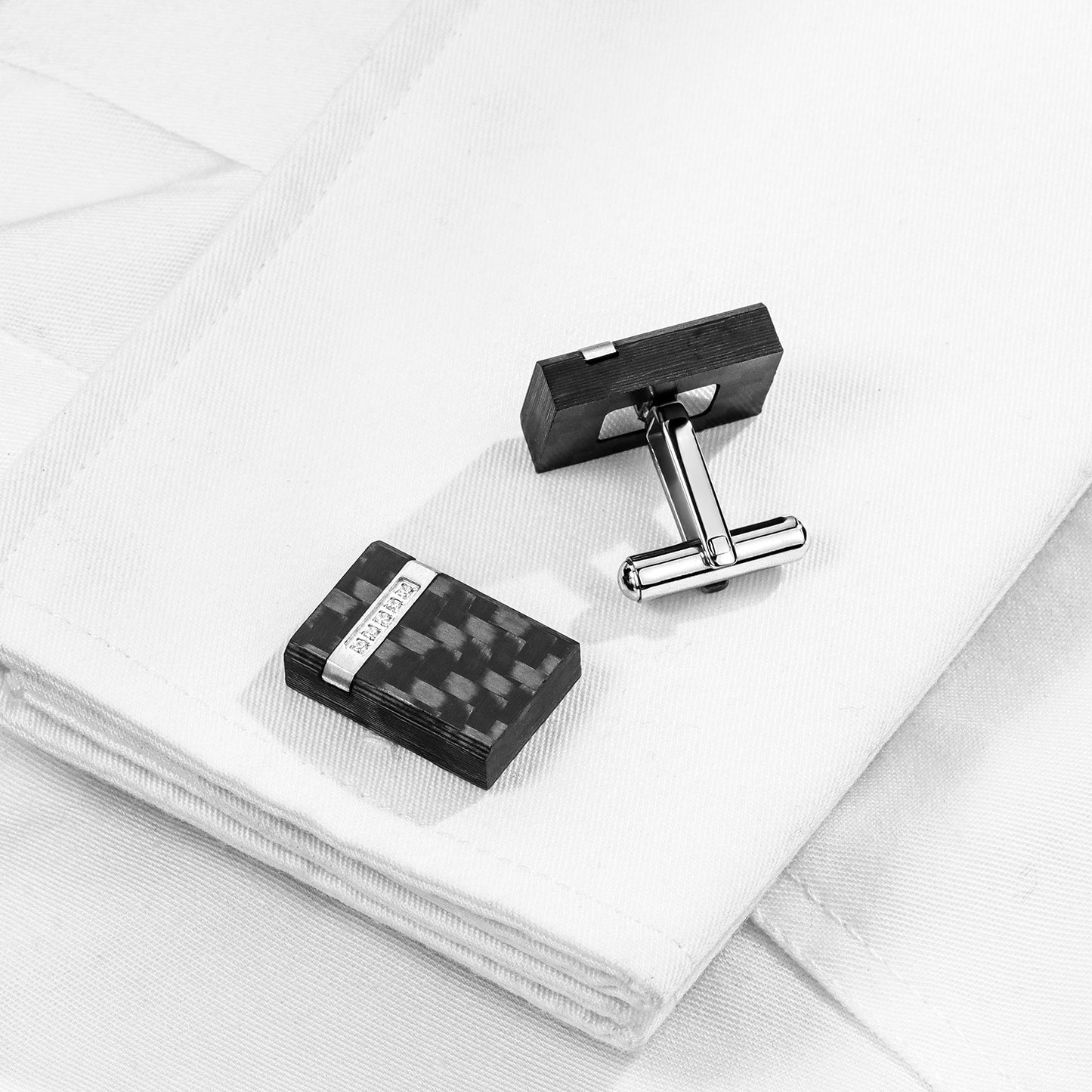 HAWSON Handcrafted Carbon Fiber Cuff Links for Men.