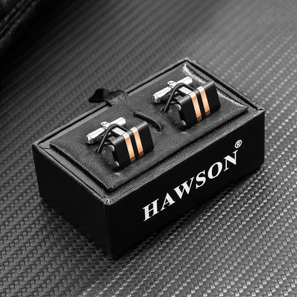 HAWSON Handcrafted Carbon Fiber Cuff Links for Men.