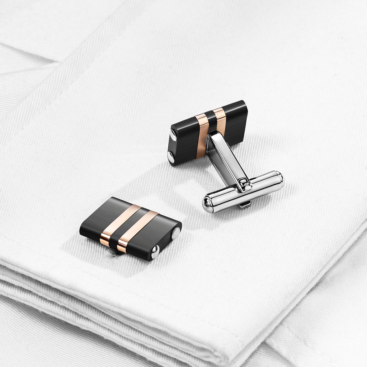 HAWSON Handcrafted Carbon Fiber Cuff Links for Men.