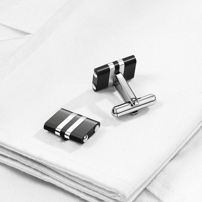 HAWSON Handcrafted Carbon Fiber Cuff Links for Men.