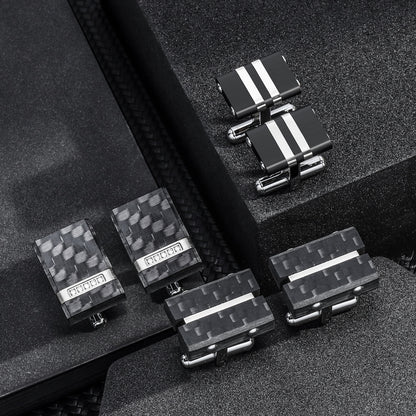 HAWSON Handcrafted Carbon Fiber Cuff Links for Men.