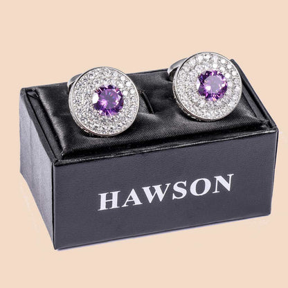 Noble Zircon Cufflinks for Men Charming Suit Accessories