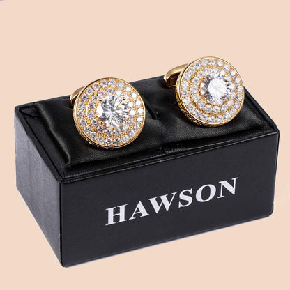 Noble Zircon Cufflinks for Men Charming Suit Accessories