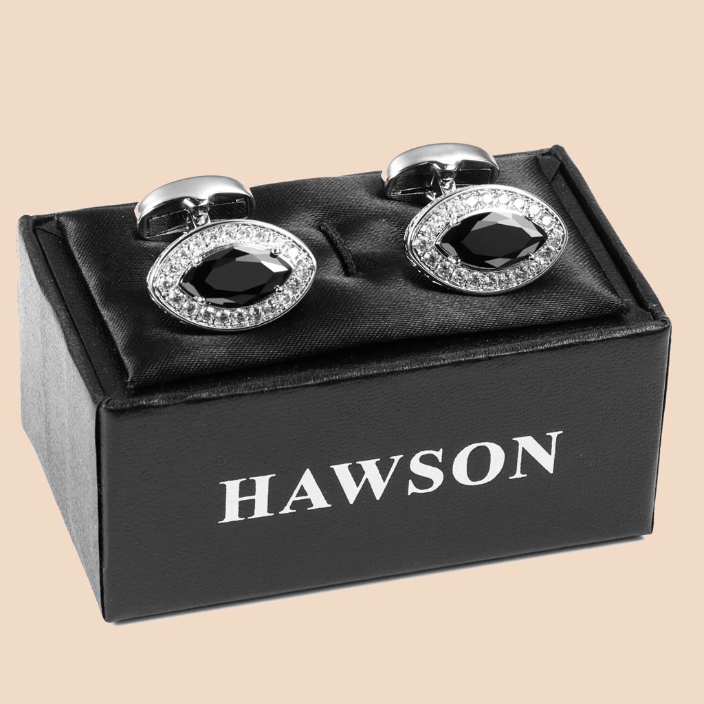 Sliver Zircon Cufflinks For Men's Jewelry One-Stop Shop