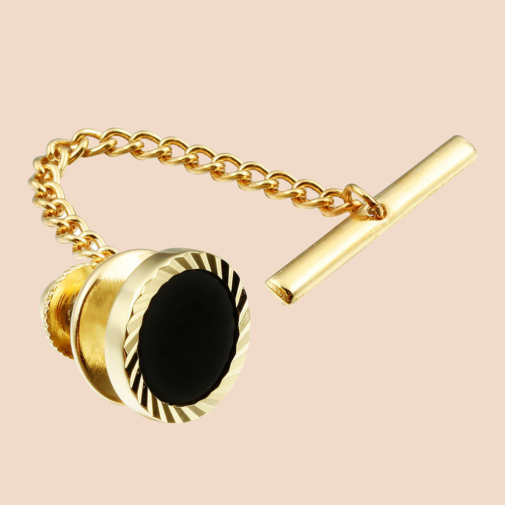 HAWSON Gold Tone Stone Tie Tack for Men