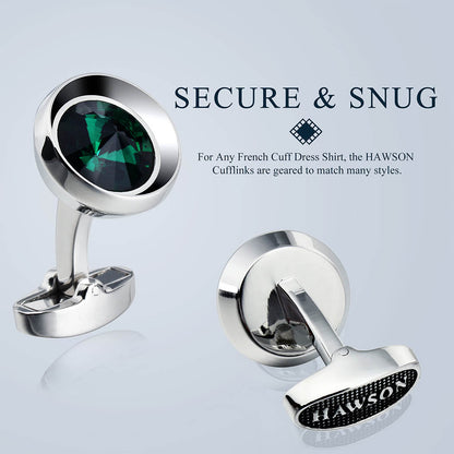 HAWSON Swarovski Crystal Cufflinks for Men