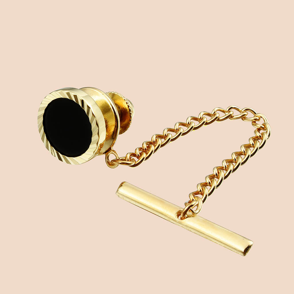 HAWSON Gold Tone Stone Tie Tack for Men