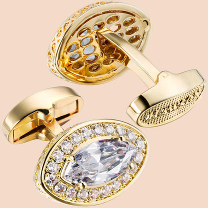 Sliver Zircon Cufflinks For Men's Jewelry One-Stop Shop