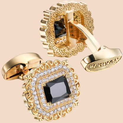 HAWSON 18K Gold Color Zircon Cufflinks