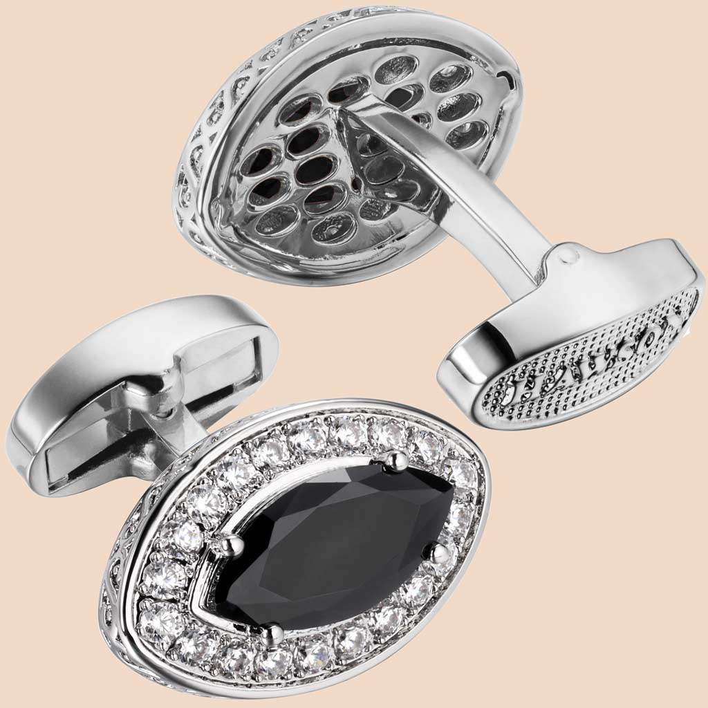 Sliver Zircon Cufflinks For Men's Jewelry One-Stop Shop