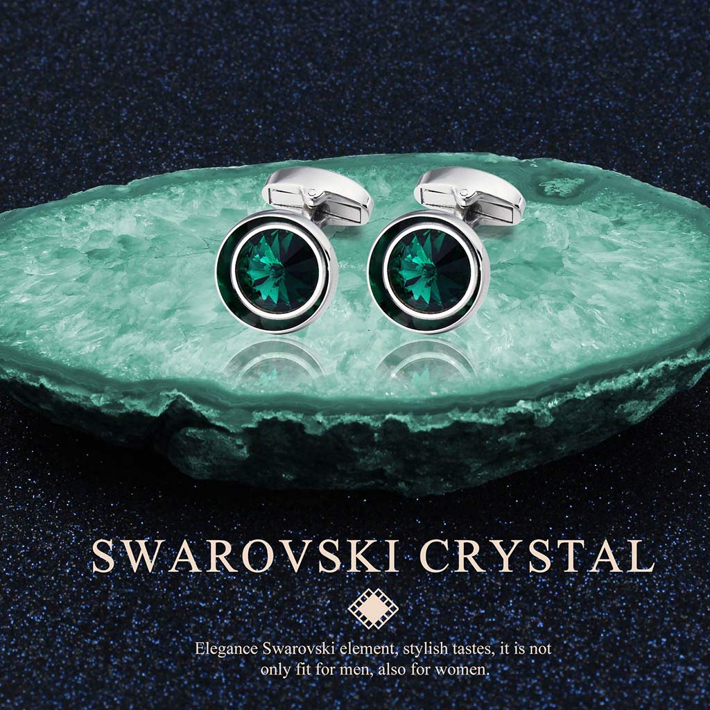 HAWSON Swarovski Crystal Cufflinks for Men